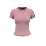 Short Sleeve Ribbed Top - Rosé (Dusty Pink)