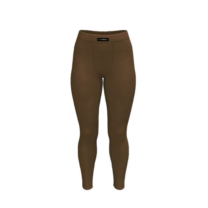 Ultra Soft Cotton Ribbed Leggings - Chocolate Truffle (Brown)