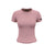 Short Sleeve Ribbed Top - Rosé (Dusty Pink)