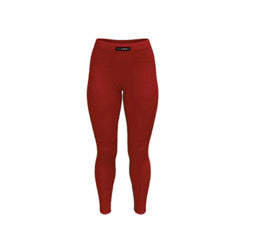 Cotton Ribbed Leggings- Ruby (Red)